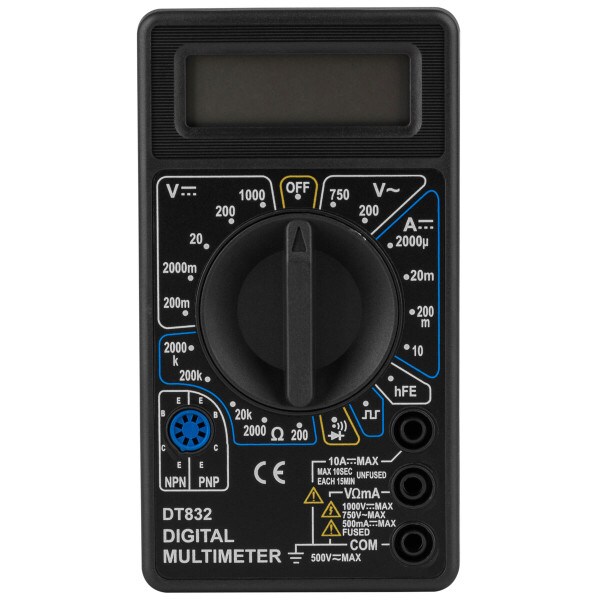Main product image for DT-832 3-1/2 Digit 19 Range Digital Multimeter with 390-500